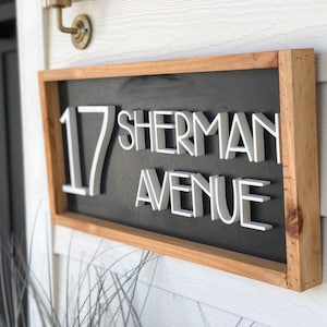 Handmade Wood Address Sign: Farmhouse Style Home Decor