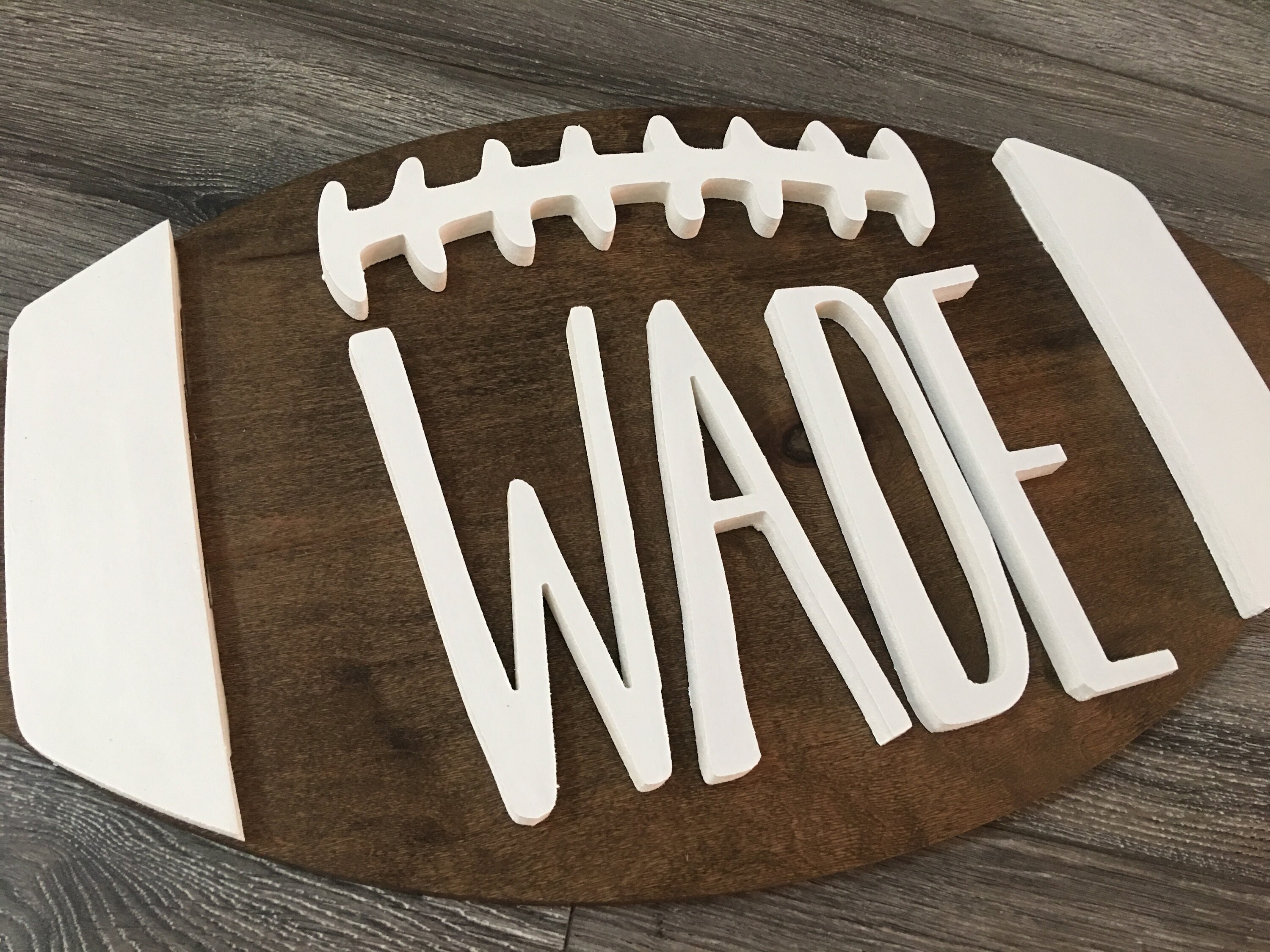 Football Wood Name Sign Custom Nursery Wood Sign Boys Room Etsy