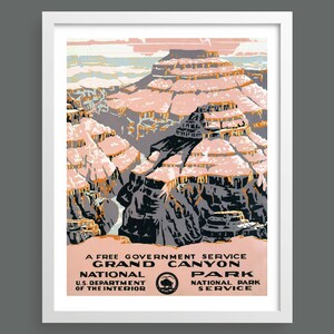 Grand Canyon National Park | WPA vintage travel poster | Tourism travel print | Retro poster | Vintage wall art | Room decor