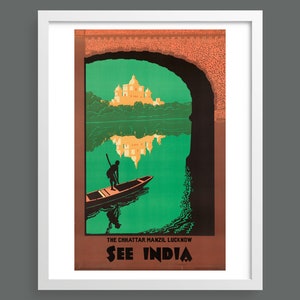 See India – The Chattar Manzil, Lucknow | Vintage tourism travel poster | Retro print | Vintage wall art | Room decor