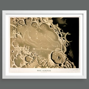 Lunar Crater by Etienne Leopold Trouvelot | Moon Mare Humorum | Astronomical Drawings 1882 | Astronomy space print | Science wall art