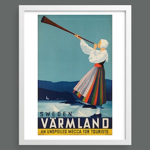 Värmland, Sweden | Vintage travel and tourism poster | Retro print | Vintage wall art | Exploration