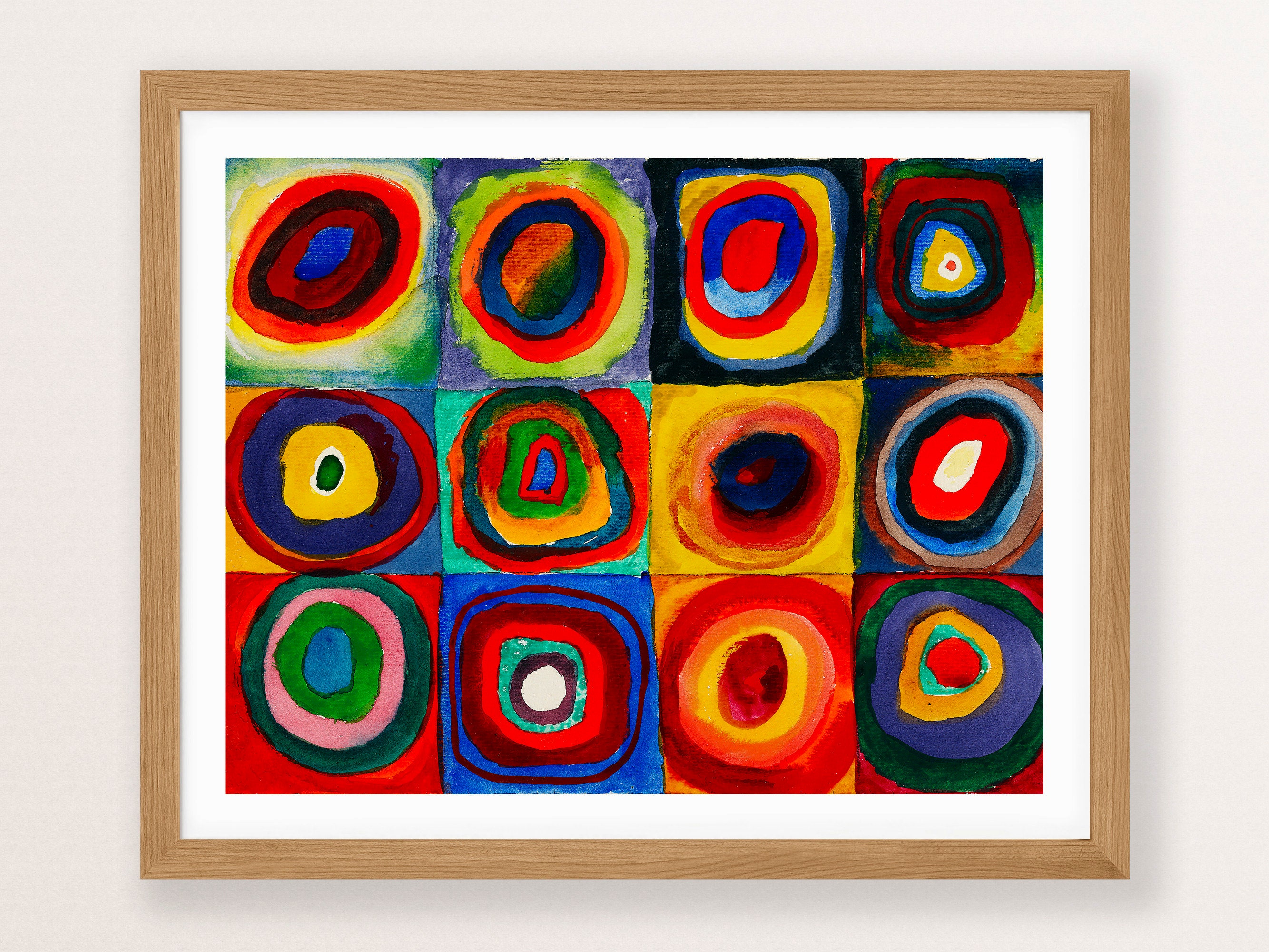 希少 Contemporary Art Squares With Concentric Rings by Kandinsky | Abstract Modern