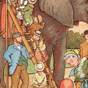 London Zoo London Town by Thomas Crane Golden-age children's illustration Book print Wall decor Art for kids Elephants image 2