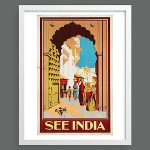 See India | Vintage tourism travel poster | Retro print | Vintage wall art | Room decor