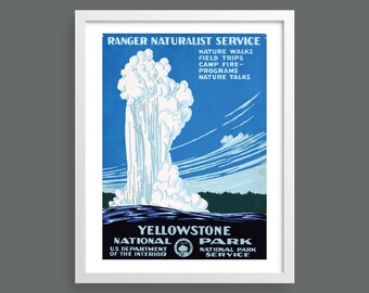 Yellowstone National Park | Vintage travel poster print