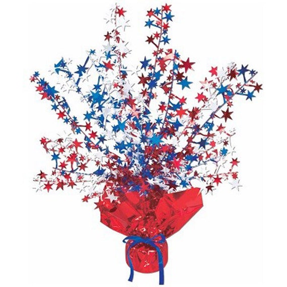 Patriotic Centerpiece Red White Blue Table Decorations Etsy
