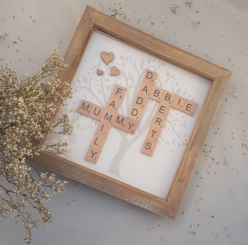 Personalised Scrabble Frame Family Gift Mother S Day Name