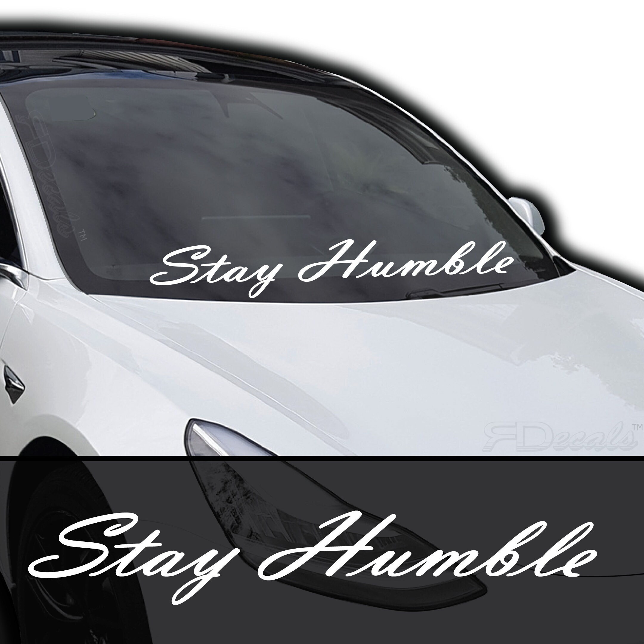 Cool Car Stickers, Stay Humble Letter Graphic Creative Motorcycle