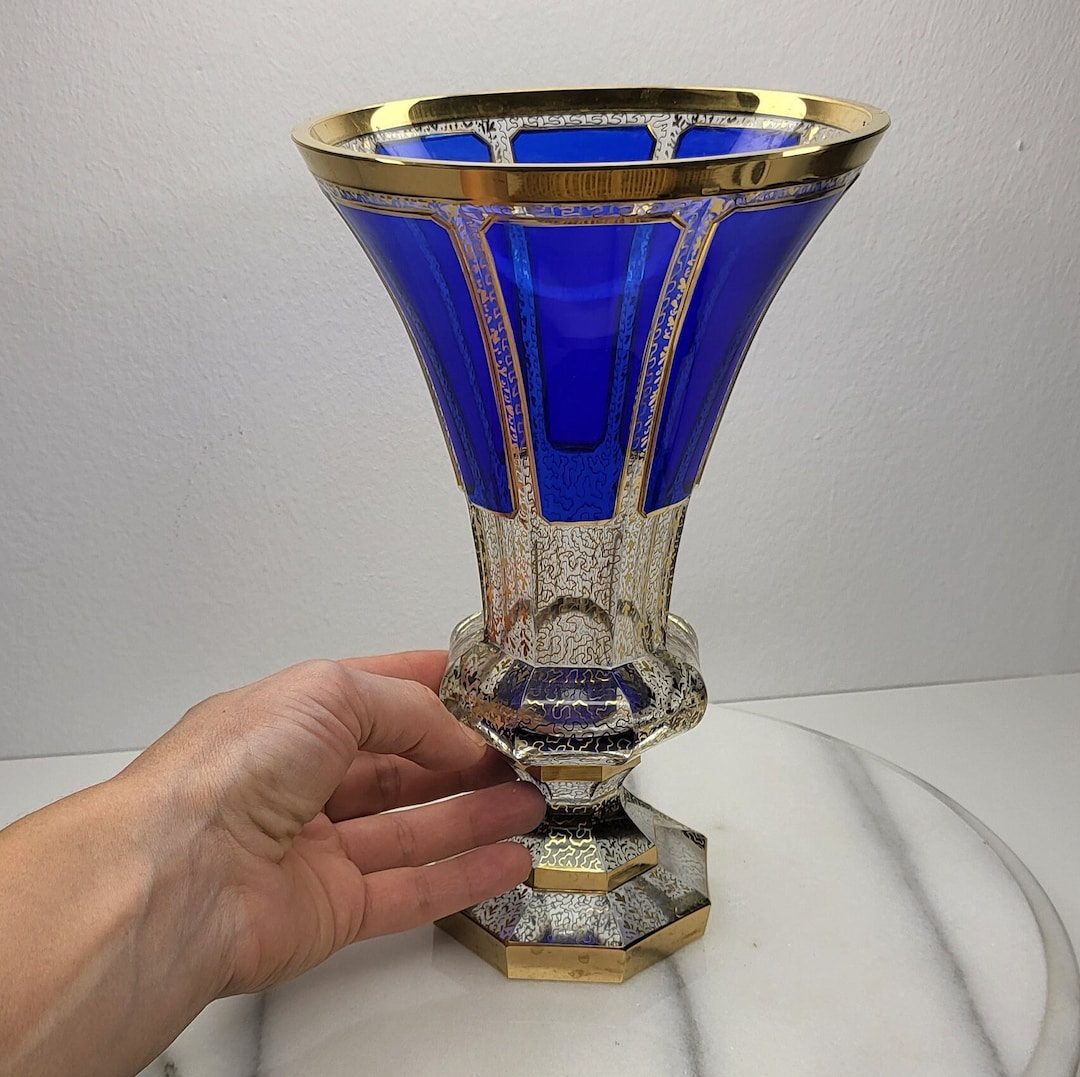 Very Large Art Deco Flower Vase by Steiner & Vogel Cobalt Etsy