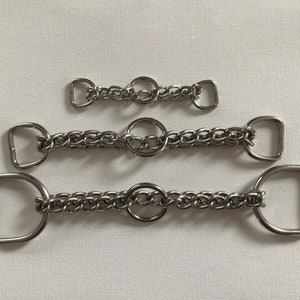 Stainless Steel D Ring Martingale Chain, Hardware Supplies, Small, Medium, Large, X Large Dog Martingale Supplies, Martingale Collar -1 pcs