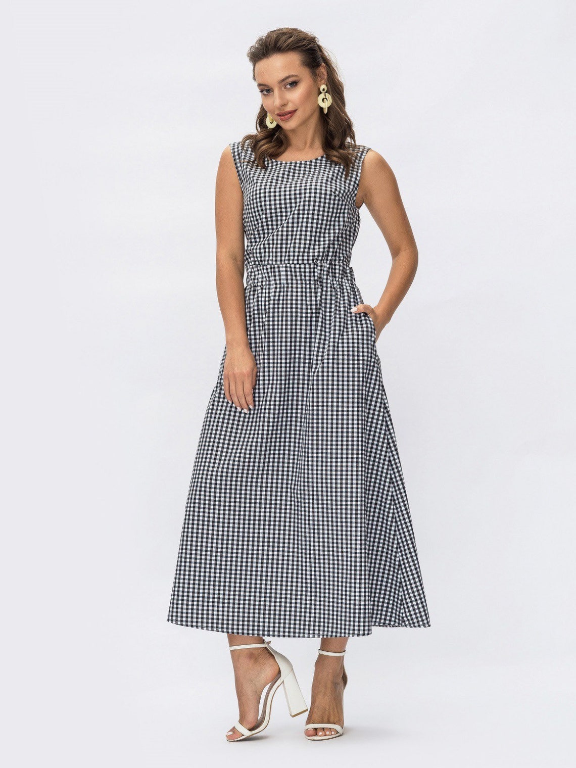 Robe ?� carreaux/robe ?� carreaux noir et blanc/robe avec | Etsy