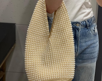 Patrón de bolso de crochet en PDF: Bolso Hobo con cuentas / Nivel fácil / Videotutorial
