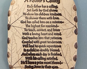 Father poem, a Father’s calling, gift for Dad