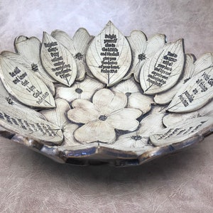Handmade/Handbuilt Dogwood Scripture Bowl