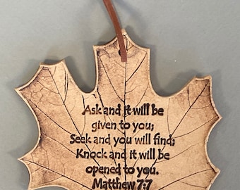 Matthew 7:7, Ask and she’ll be given to you, Scripture ornament