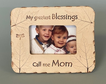 My Greatest Blessings call me Mom stoneware frame