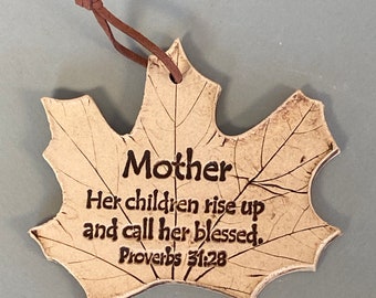 Proverbs 31:28, Mothers Scripture, gift for Mother, Scripture ornament