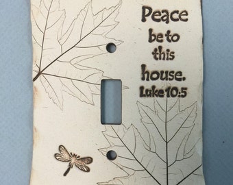Luke 10:5 Scripture light switch plate
