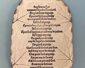 Mother Teresa poem in clay, Mother Teresa