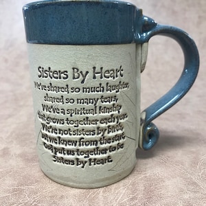 Sister by Heart stoneware mug