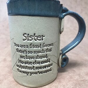 Sister poem stoneware mug