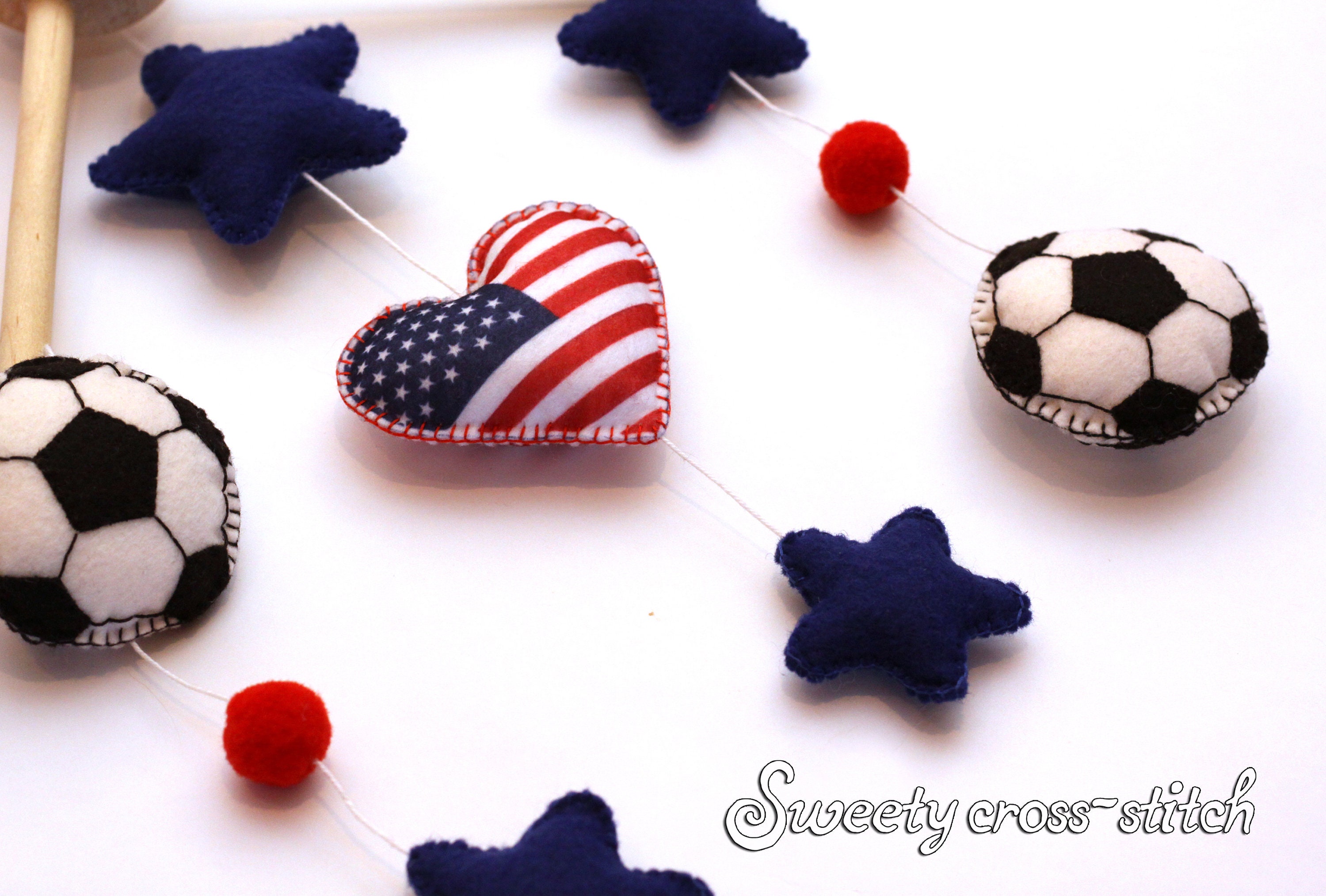 Baby Mobile Sports mobile Felt Baby Mobile football mobile Etsy