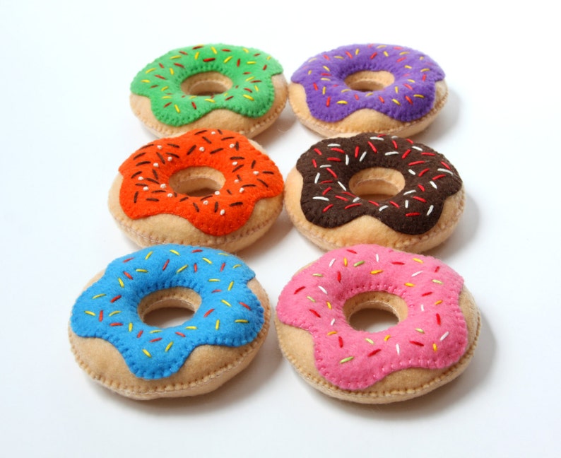 Donut Toy Felt Donut Set of Toys Donuts Etsy