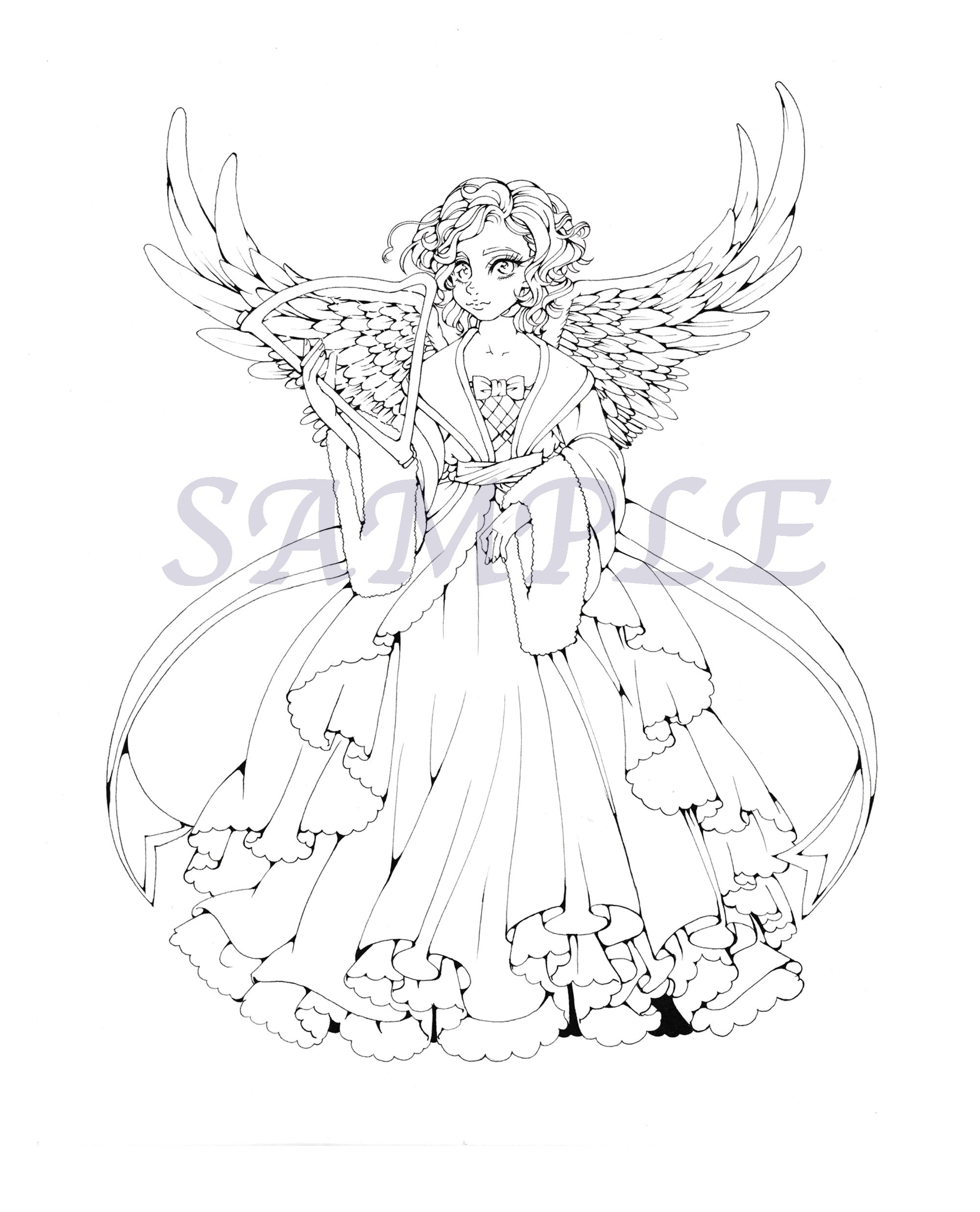 Anime Angel Coloring Page