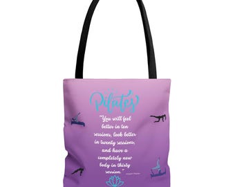 Citas de pilates 03 Elegante bolso de mano de pilates / Diseño de cita motivacional para entusiastas del pilates Bolso de mano