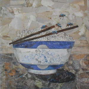 FLYED RICE, collage di carta strappata
