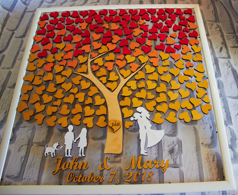 3d Wedding Guest Book Glass Frame Image 0