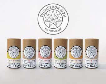 Beeswax lip balm: organic ingredients, natural flavors, plastic-free, handmade