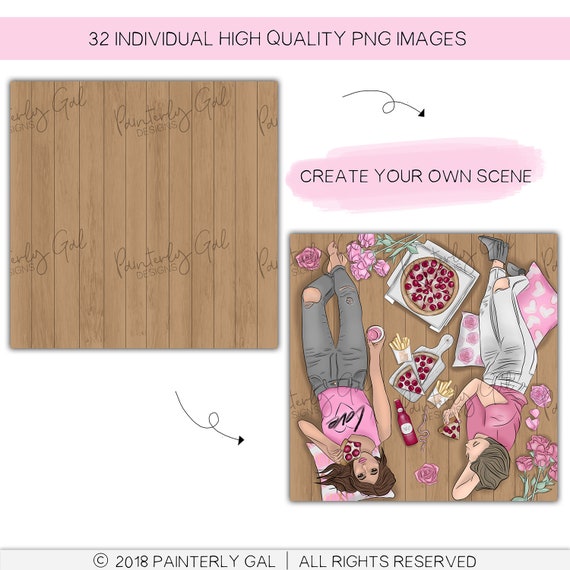 Galentine's Day Clip Art | Valentines Day Digital Art