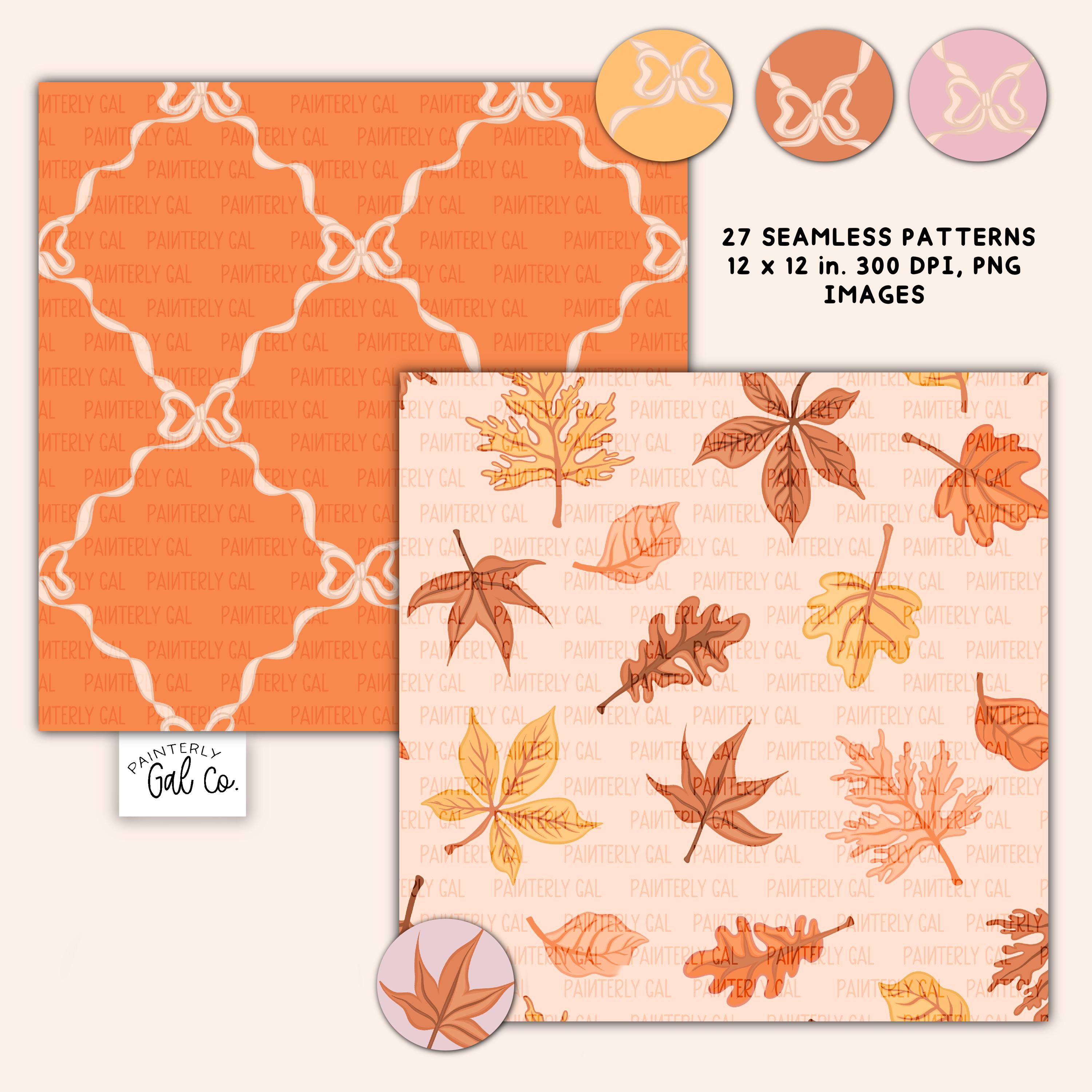 Patterns Digital Fall Autumnal Digital Papers, Autumn, Fall Seamless Patterns - Etsy
