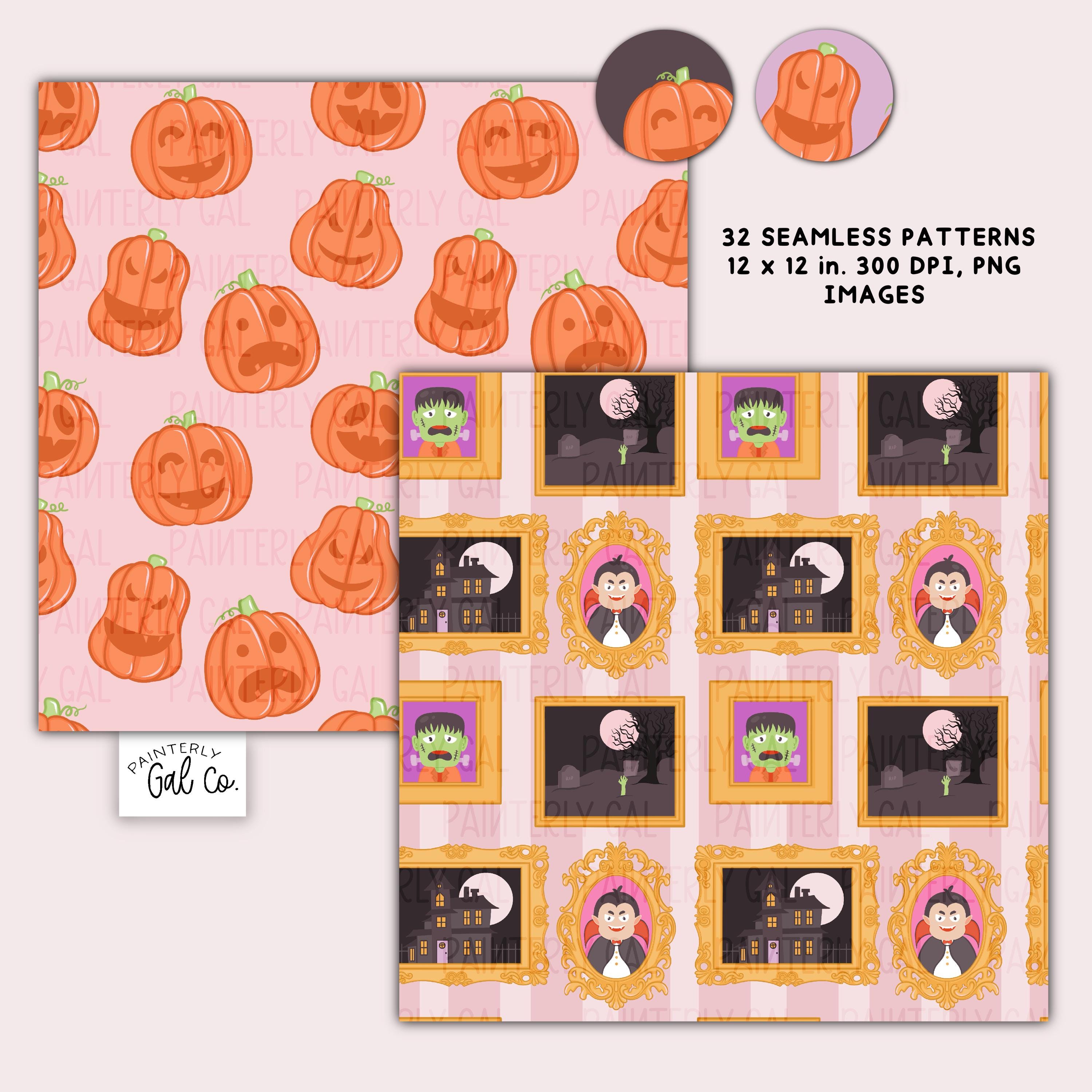 Halloween Night Digital Papers, Seamless Patterns - Etsy
