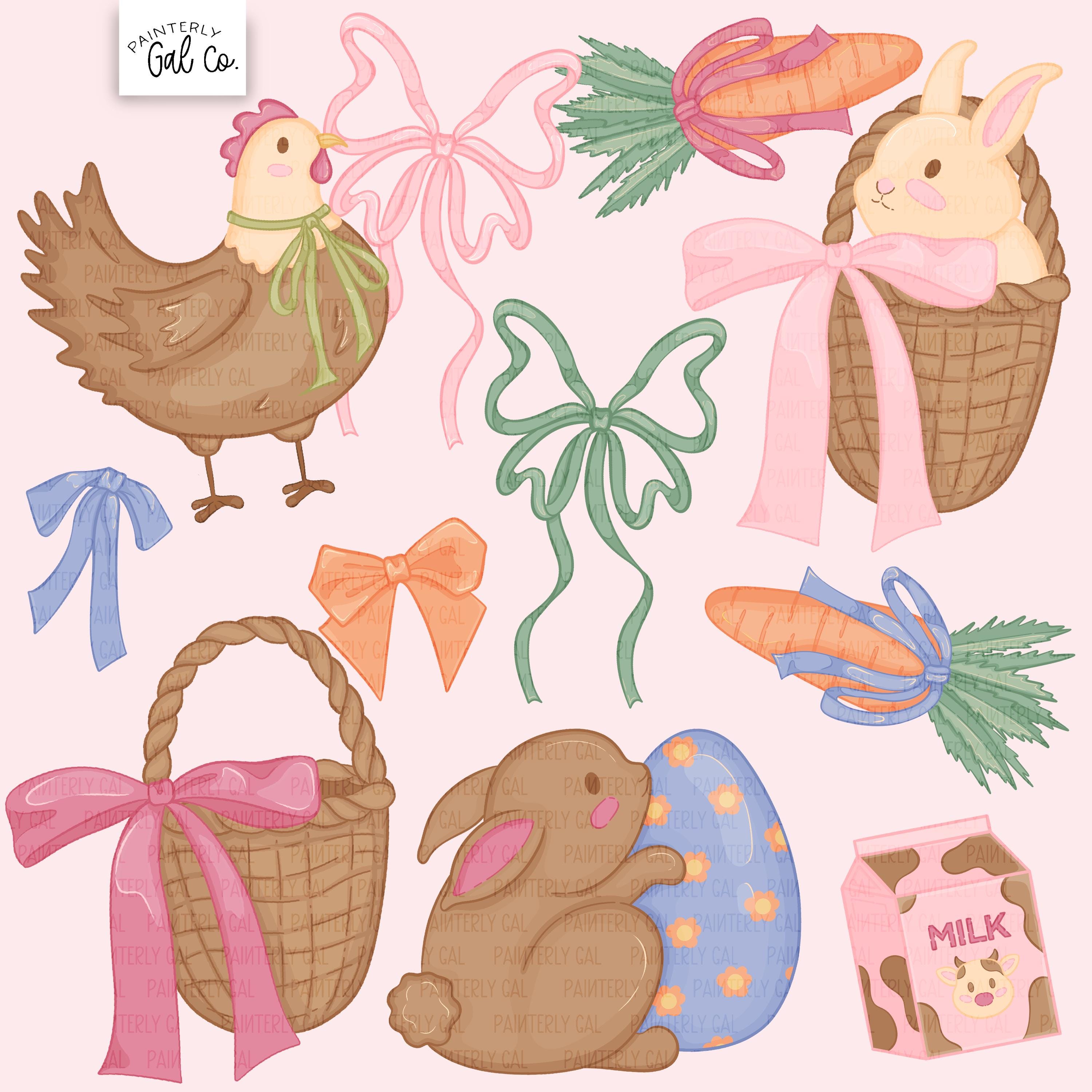 Hop Into Spring Clip Art, Easter Digital Stickers - Etsy