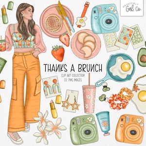 Thanks a Brunch Clip Art | Breakfast, Lunch,  Clipart png images | Digital Stickers.