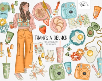 Thanks a Brunch Clip Art | Breakfast, Lunch,  Clipart png images | Digital Stickers.