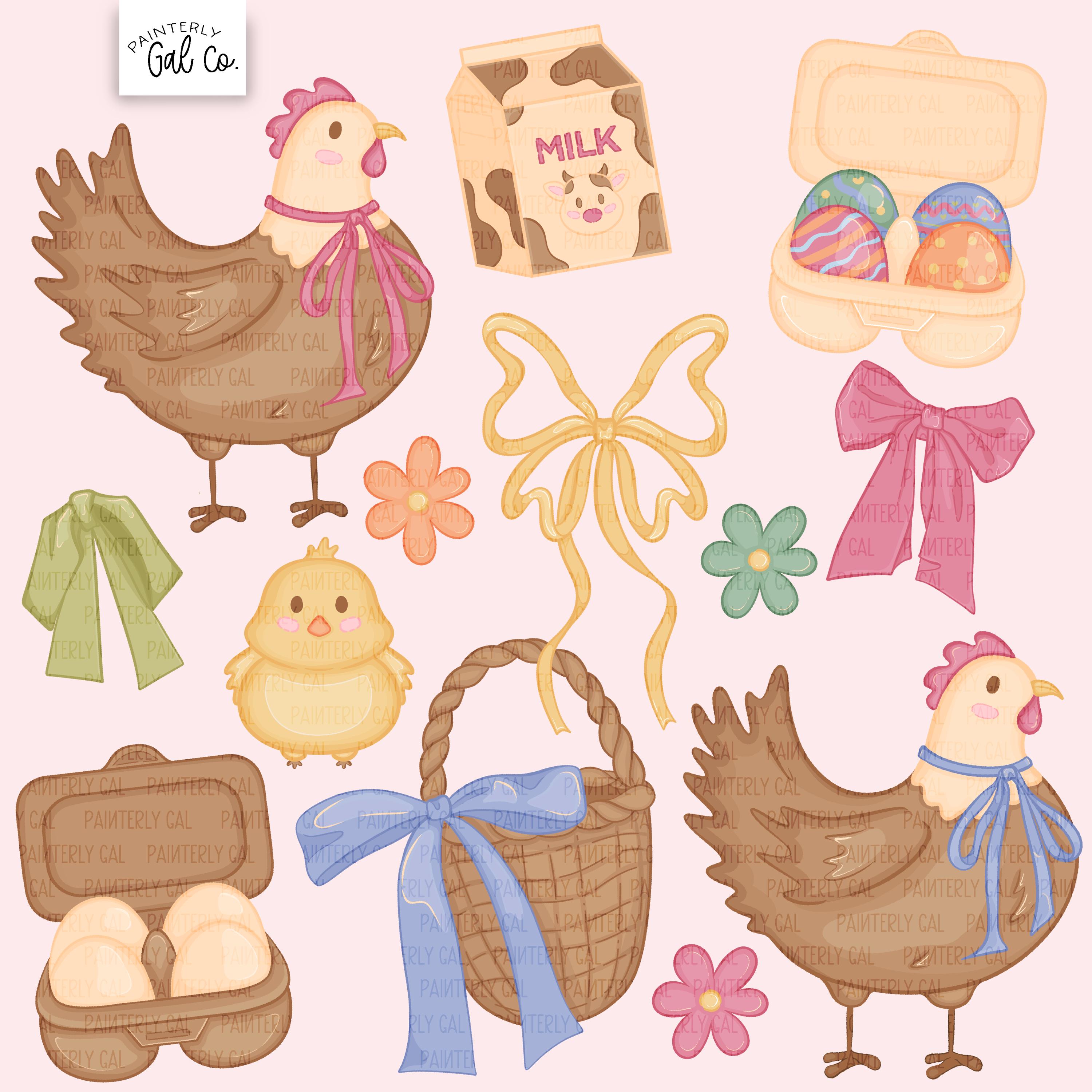 Hop Into Spring Clip Art, Easter Digital Stickers - Etsy