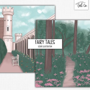Fairy Tale | Forrest, Castle Scene Illustration