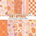 Autumnal Digital Papers, Autumn, Fall Seamless Patterns product logo