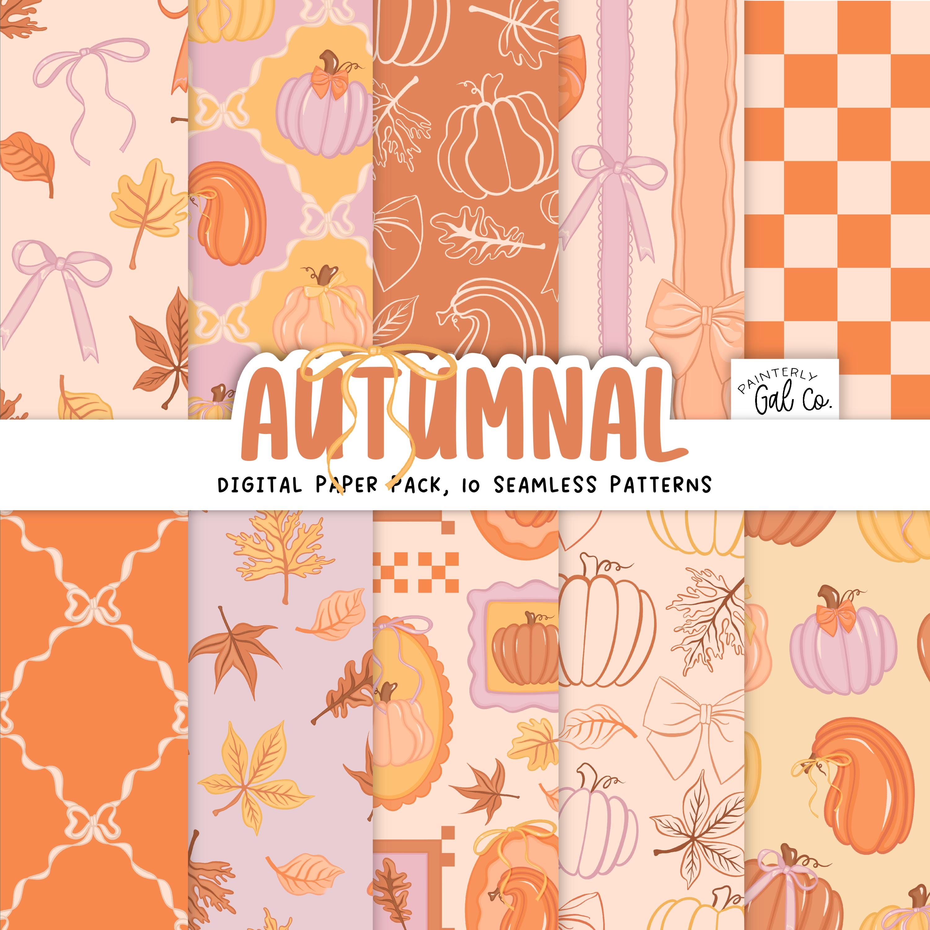 Patterns Digital Fall Autumnal Digital Papers, Autumn, Fall Seamless Patterns - Etsy