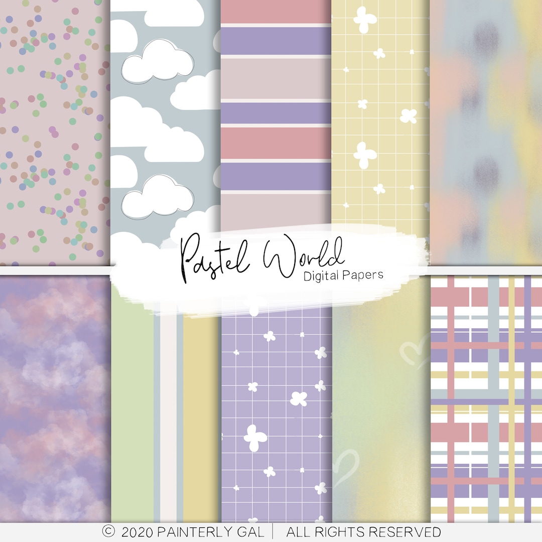 Pastel World Digital Papers | Seamless Patterns Background | Digital ...