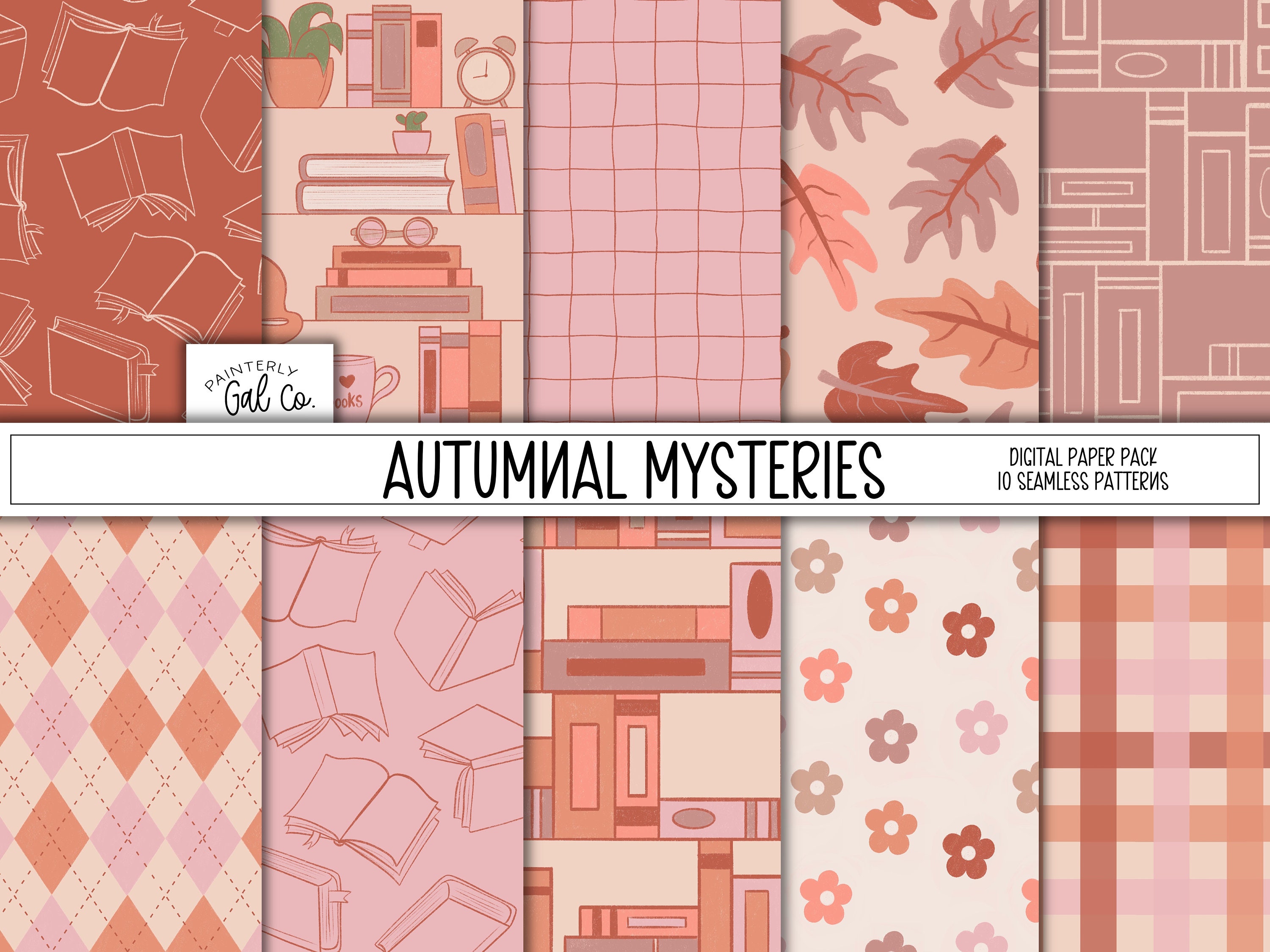 Autumn Whimsy Digital Papers | Fall Foliage Seamless Patterns
