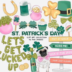 Images clipart de la Saint-Patrick, autocollants numériques
