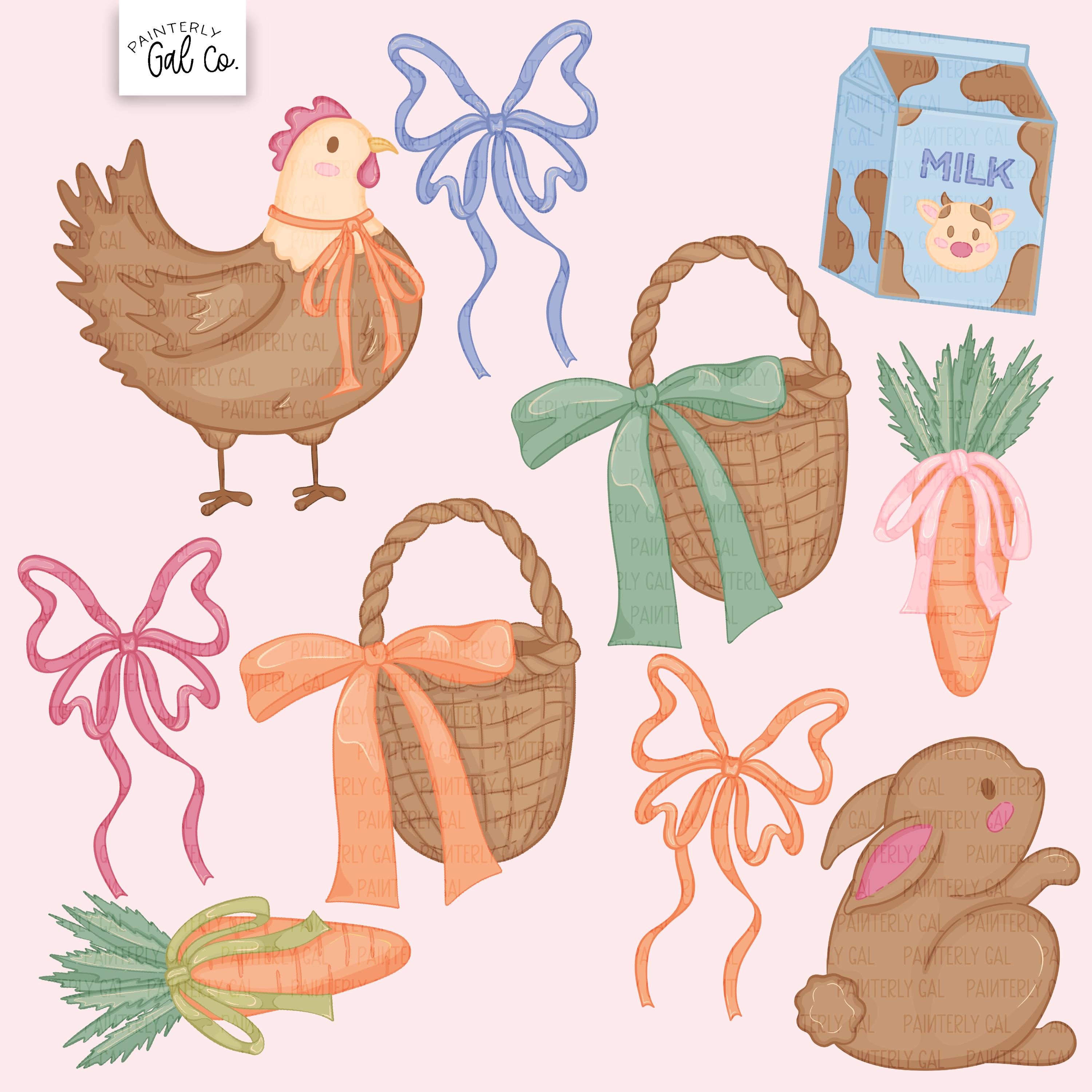 Hop Into Spring Clip Art, Easter Digital Stickers - Etsy