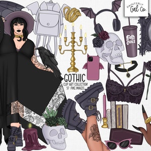 Gothic Clip Art | Goth, Halloween Clipart png images | Digital Stickers.
