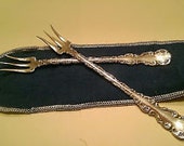 Whiting Gorham 1891 Pair of Sterling Silver Oyster Forks Louis XV Pattern