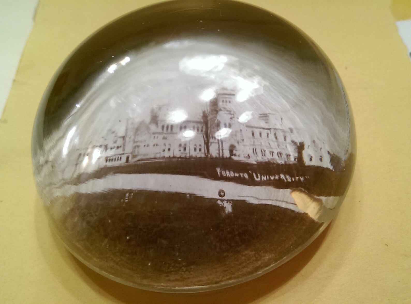 Vintage Toronto University Glass Dome Paperweight Etsy